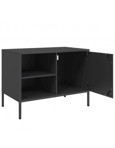 Mobili TV 2pz Neri 68x39x50,5 cm in Acciaio