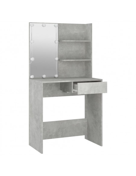 Toeletta con LED Grigio Cemento 74,5x40x141 cm