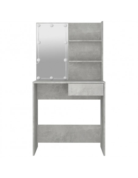 Toeletta con LED Grigio Cemento 74,5x40x141 cm