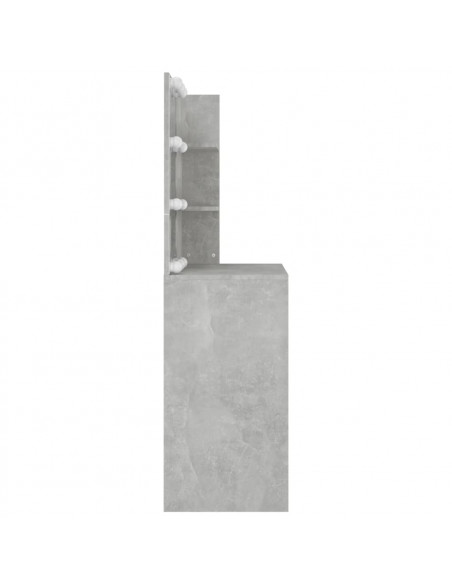 Toeletta con LED Grigio Cemento 74,5x40x141 cm