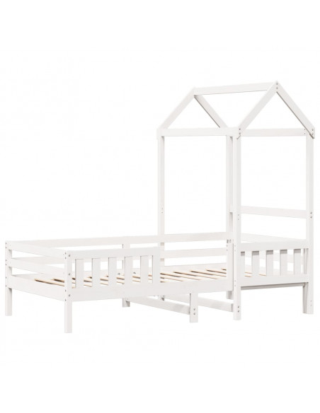 Giroletto con Tetto Bianco 80x200 cm Legno Massello Pino
