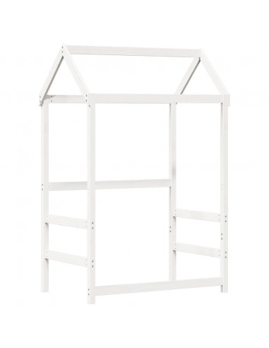 Giroletto con Tetto Bianco 80x200 cm Legno Massello Pino