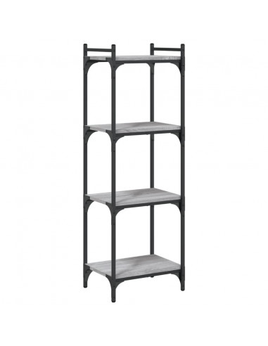 Libreria 4 Ripiani Grigio Sonoma 40x30x120cm Legno Multistrato