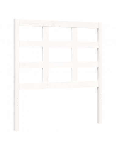 Giroletto con Testiera Bianco 90x200 cm in Legno Massello