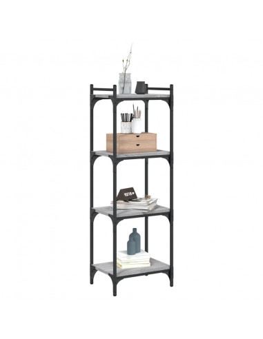 Libreria 4 Ripiani Grigio Sonoma 40x30x120cm Legno Multistrato