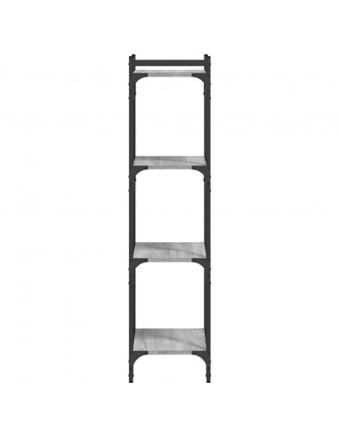 Libreria 4 Ripiani Grigio Sonoma 40x30x120cm Legno Multistrato