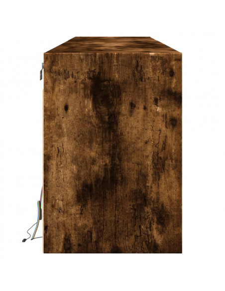 Mobile TV a Parete con LED Rovere Fumo 180x31x45 cm