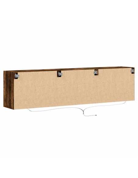 Mobile TV a Parete con LED Rovere Fumo 180x31x45 cm