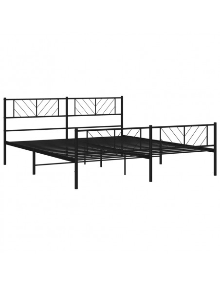 Giroletto con Testiera e Pediera Metallo Nero 200x200 cm