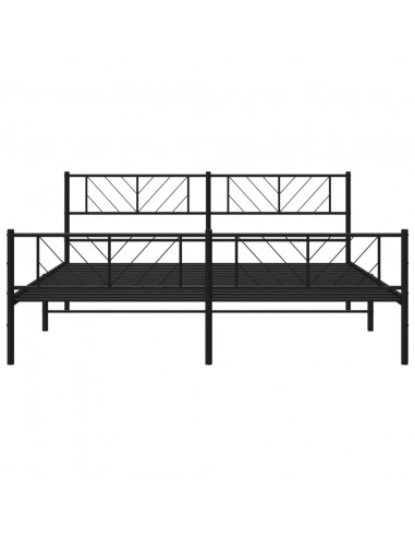 Giroletto con Testiera e Pediera Metallo Nero 200x200 cm