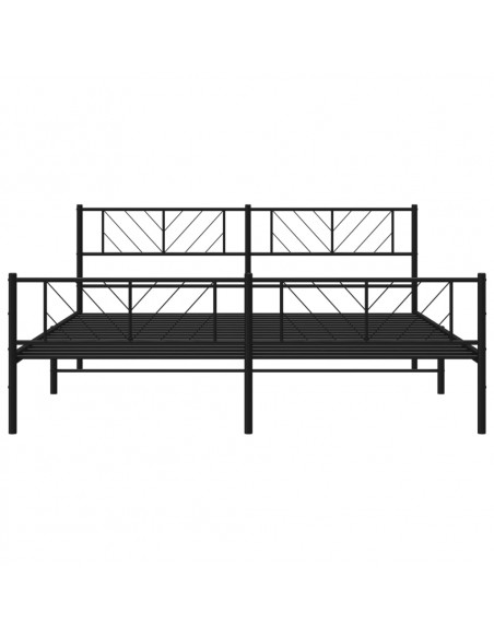 Giroletto con Testiera e Pediera Metallo Nero 200x200 cm