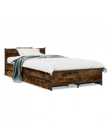 Giroletto con Cassetti Rovere Fumo 75x190 cm Legno Multistrato