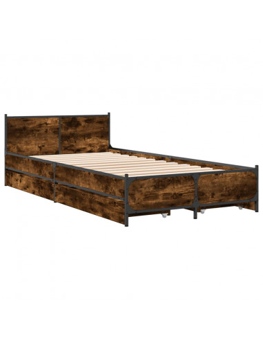 Giroletto con Cassetti Rovere Fumo 75x190 cm Legno Multistrato