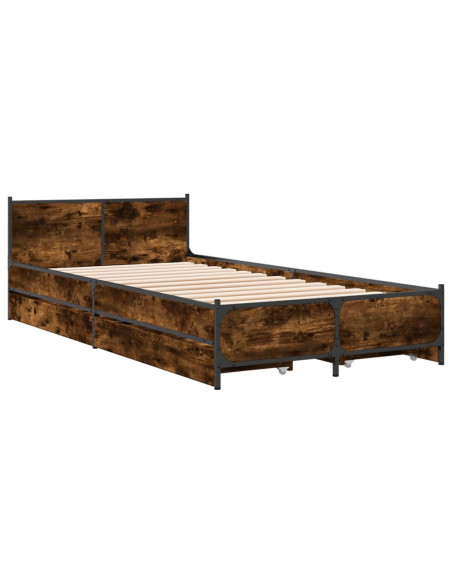 Giroletto con Cassetti Rovere Fumo 75x190 cm Legno Multistrato