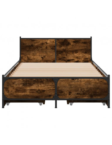 Giroletto con Cassetti Rovere Fumo 75x190 cm Legno Multistrato