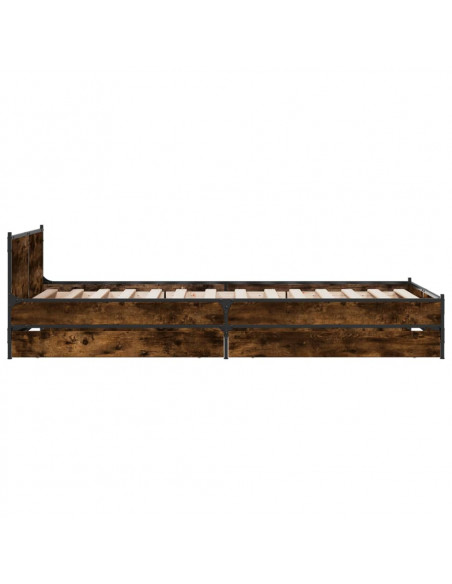 Giroletto con Cassetti Rovere Fumo 75x190 cm Legno Multistrato