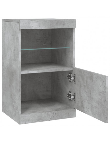 Credenza con Luci LED Grigio Cemento 41x37x67 cm