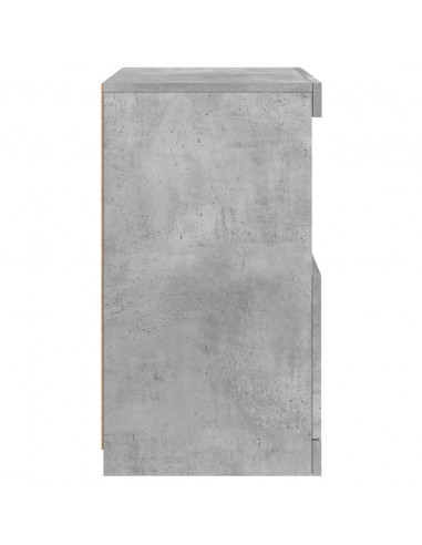 Credenza con Luci LED Grigio Cemento 41x37x67 cm