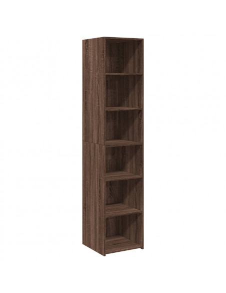 Credenza Rovere Marrone 40x41x185cm in Legno Multistrato