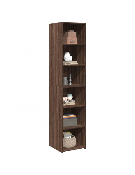 Credenza Rovere Marrone 40x41x185cm in Legno Multistrato
