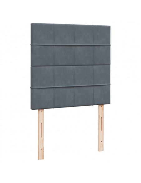 Giroletto a Molle con Materasso Grigio Scuro 80x200 cm Velluto