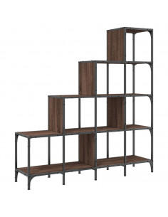 Libreria Rovere Marrone 122x30x132 cm Legno Multistrato Metallo 2