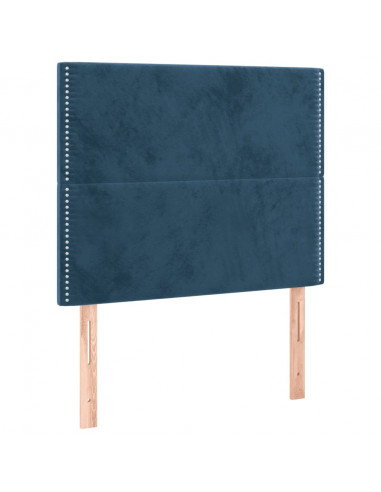 Giroletto con Testiera Blu Scuro 90x190 cm in Velluto