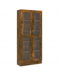 Mobile Vetrina Rovere Fumo 82,5x30,5x185,5 cm Legno Multistrato 2