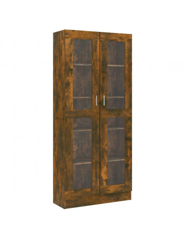 Mobile Vetrina Rovere Fumo 82,5x30,5x185,5 cm Legno Multistrato