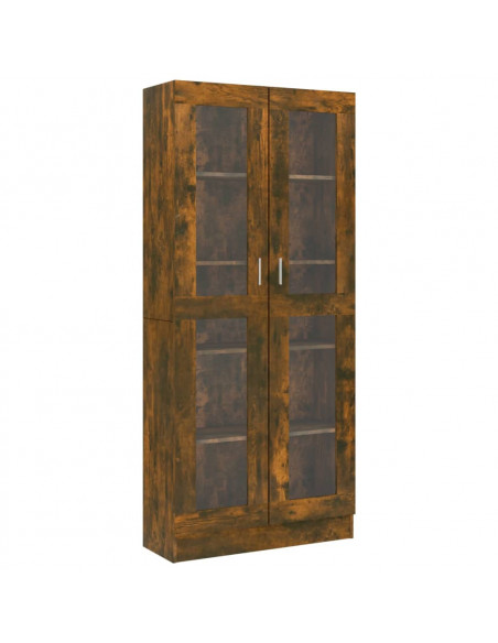 Mobile Vetrina Rovere Fumo 82,5x30,5x185,5 cm Legno Multistrato