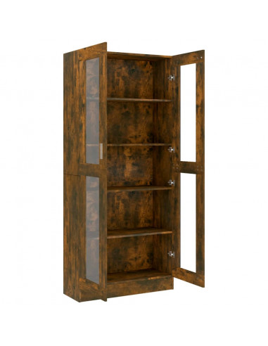 Mobile Vetrina Rovere Fumo 82,5x30,5x185,5 cm Legno Multistrato