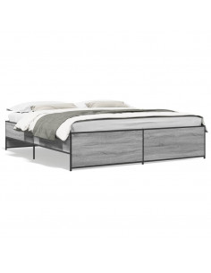 Giroletto Grigio Sonoma 180x200 cm in Legno Multistrato Metallo 2