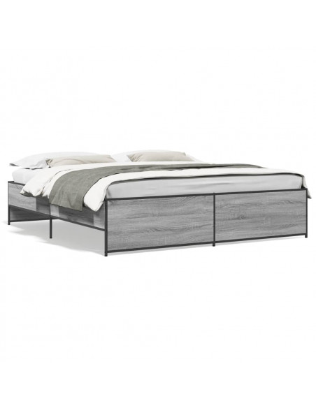 Giroletto Grigio Sonoma 180x200 cm in Legno Multistrato Metallo