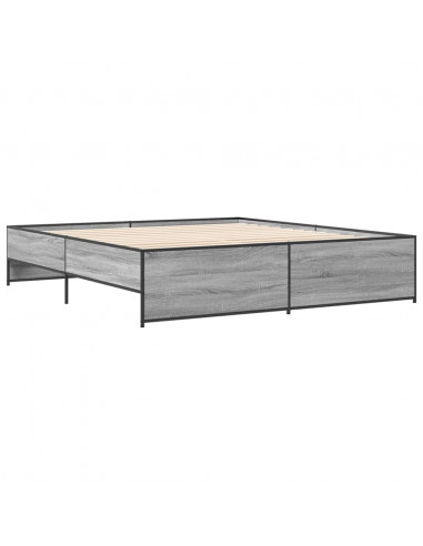 Giroletto Grigio Sonoma 180x200 cm in Legno Multistrato Metallo