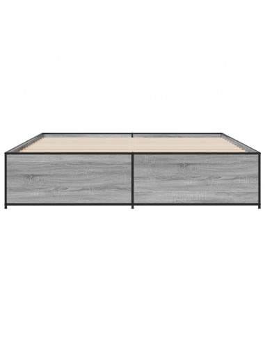 Giroletto Grigio Sonoma 180x200 cm in Legno Multistrato Metallo