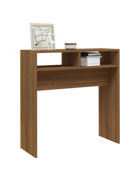 Tavolino Consolle Rovere Marrone 78x30x80 cm Legno Multistrato