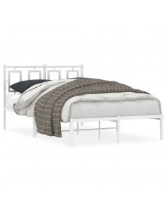 Giroletto con Testiera Metallo Bianco 120x190 cm 2