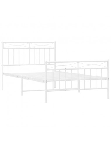 Giroletto con Testiera e Pediera Metallo Bianco 107x203 cm