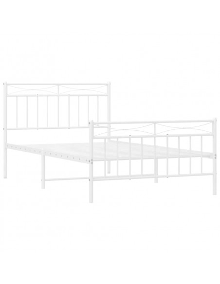 Giroletto con Testiera e Pediera Metallo Bianco 107x203 cm
