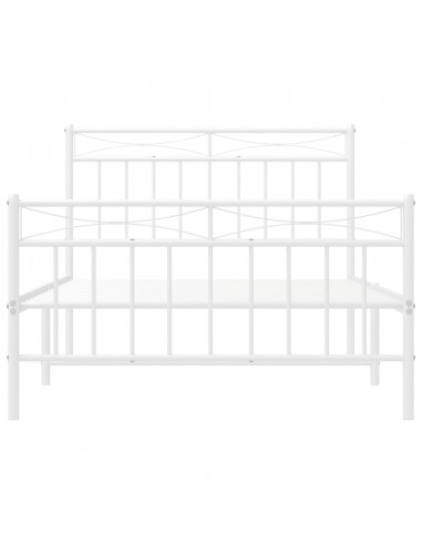 Giroletto con Testiera e Pediera Metallo Bianco 107x203 cm