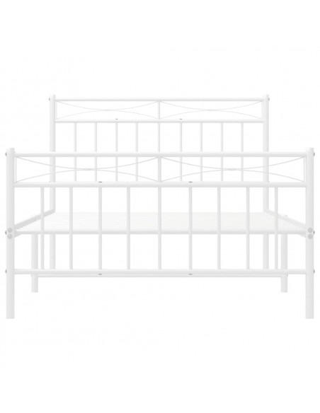 Giroletto con Testiera e Pediera Metallo Bianco 107x203 cm