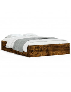 Giroletto con Cassetti Rovere Fumo 120x200 cm Legno Multistrato 2