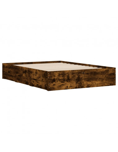 Giroletto con Cassetti Rovere Fumo 120x200 cm Legno Multistrato