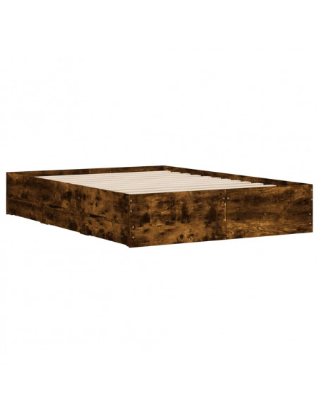 Giroletto con Cassetti Rovere Fumo 120x200 cm Legno Multistrato