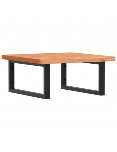 Ripiano a Parete per Lavabo in Acciaio e Massello di Faggio 2