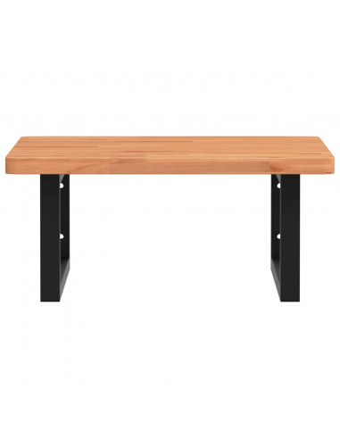 Ripiano a Parete per Lavabo in Acciaio e Massello di Faggio