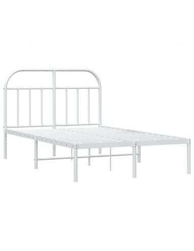 Giroletto con Testiera Metallo Bianco 120x190 cm