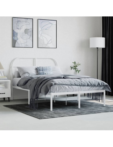 Giroletto con Testiera Metallo Bianco 120x190 cm