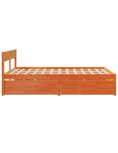 Giroletto con Cassetti Marrone Cera 150x200 cm Massello Pino