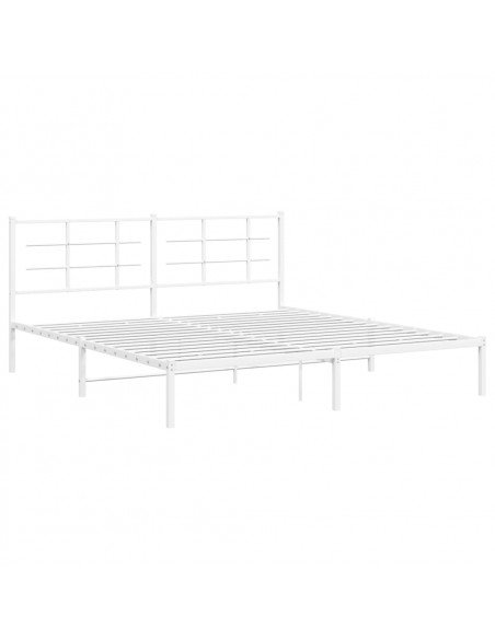 Giroletto con Testiera Metallo Bianco 183x213 cm